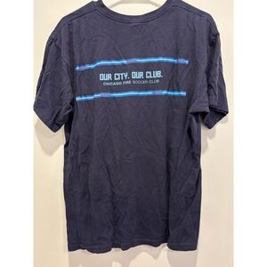 Anvil Chicago Fire Soccer Club T-Shirt Mens Large Navy Blue Our City Our Club
